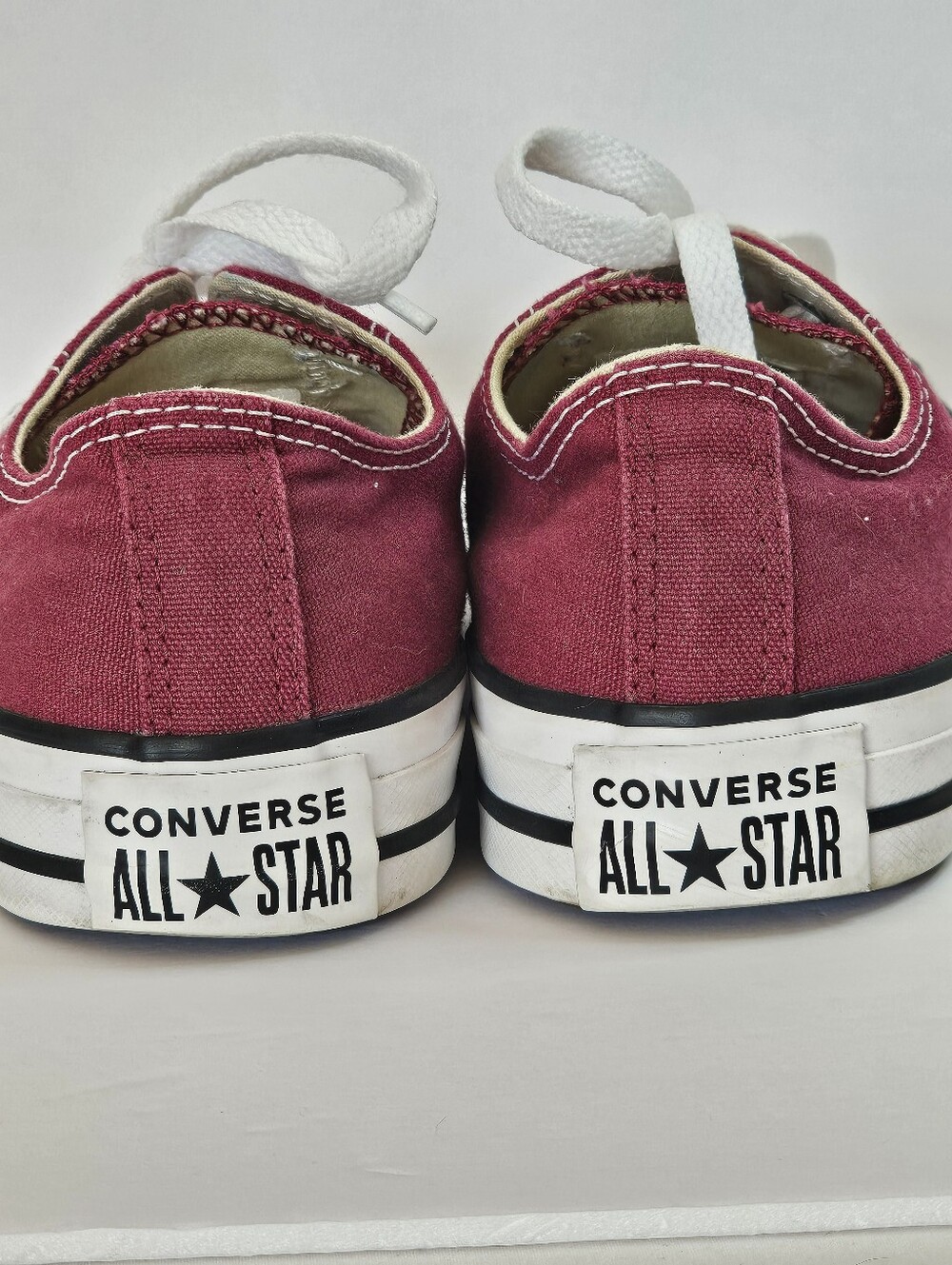 Converse All Star Low Top Chuck Taylor Burgundy Sz 7 Streetwear Casual Sneakers - Picture 6 of 10